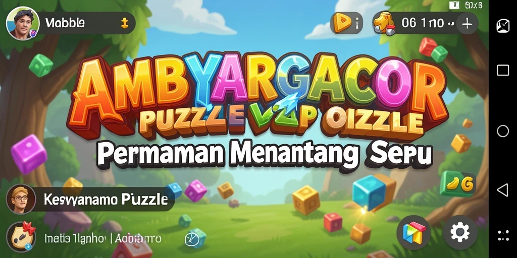 Screenshot gameplay AMBYARGACOR menampilkan momen seru dalam memecahkan puzzle.