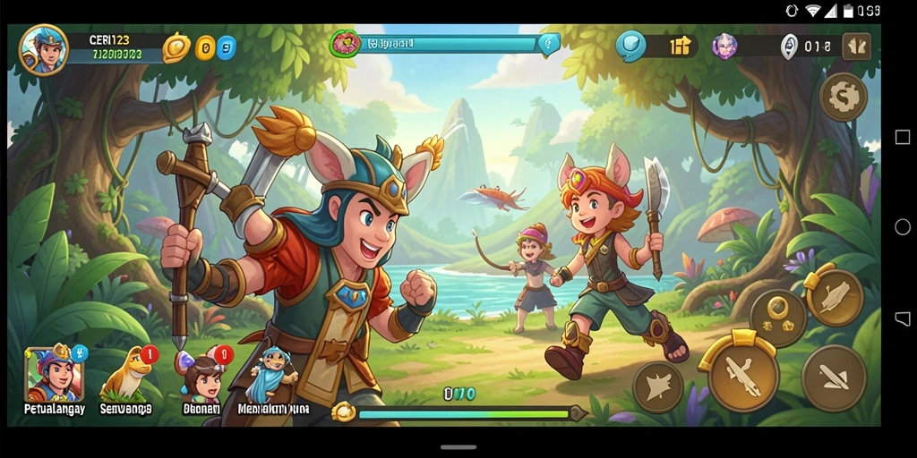 Tampilan gameplay CERI123 yang penuh warna dan menantang.