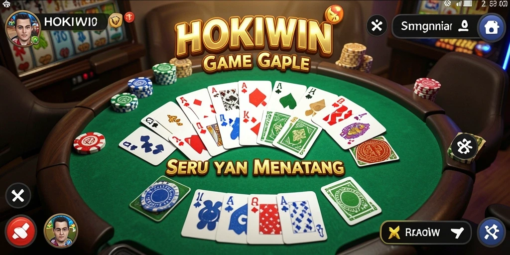 Screenshot HOKIWIN menampilkan gameplay Gaple yang seru.